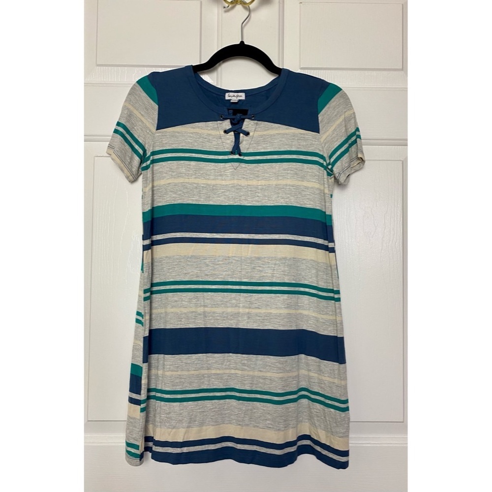 Love, Fire stripe lace front dress